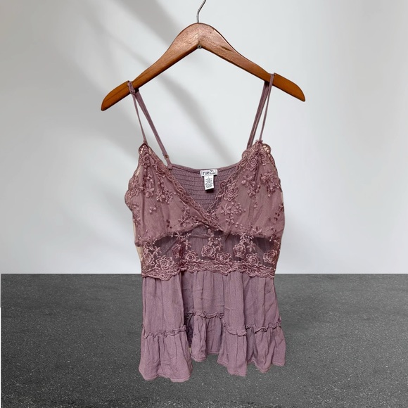 Rue21 Purple Lace Flowy Tank Top NWOT - Picture 5 of 8